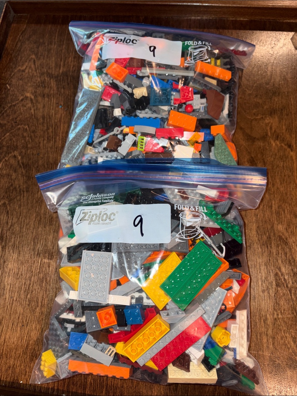 TWO 1 gallon bags of assorted LEGOS - 4.18 pounds